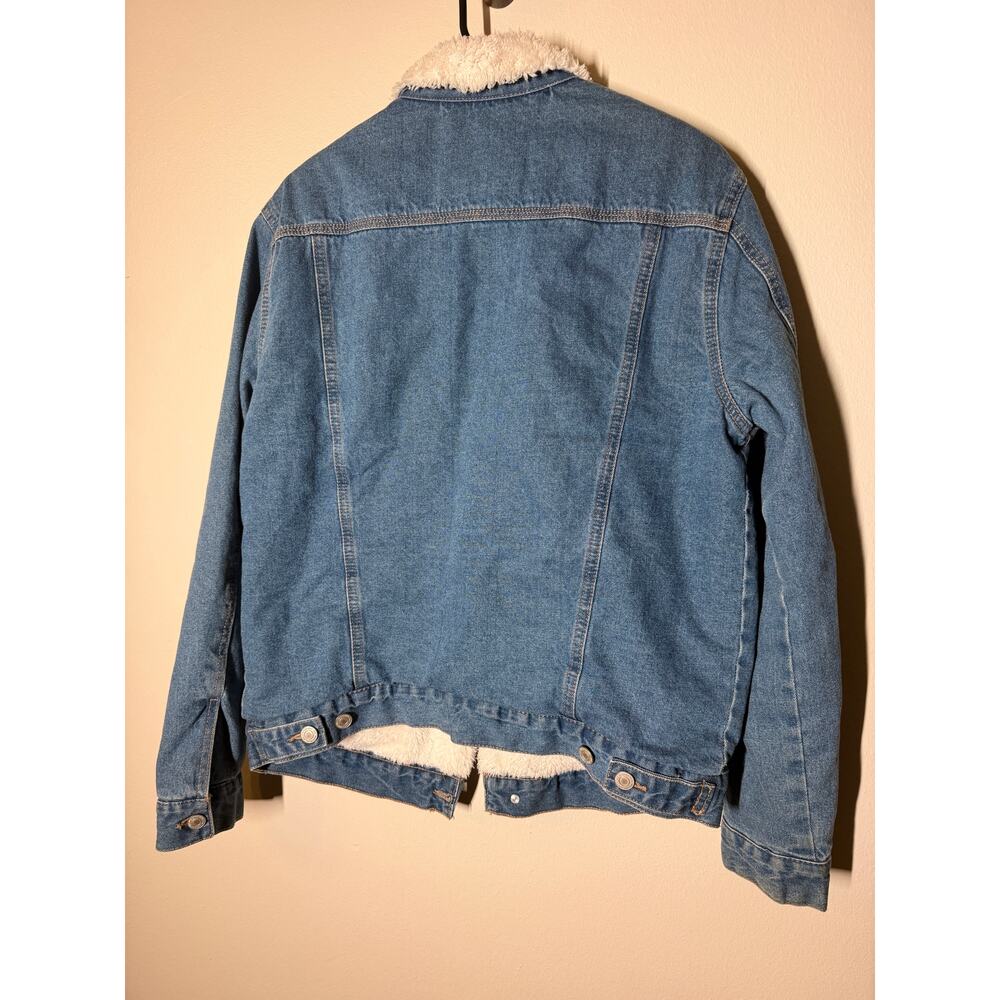 Sunrise Kingdom Sherpa-Lined Denim Trucker Jacket- Mens M - Picture 3 of 9